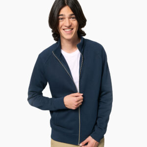 Men's High Collar Zip Up Sweatshirt