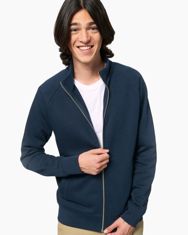Men's High Collar Zip Up Sweatshirt